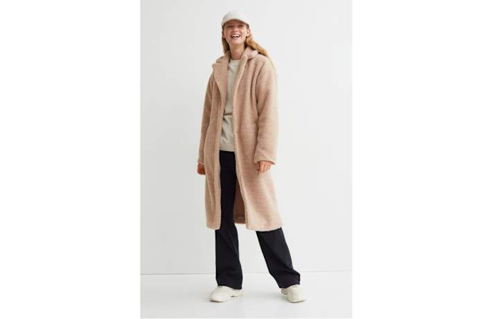 Long Faux Shearling Teddy Bear Coat